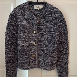 Ba&sh Blue and White Textured Blazer